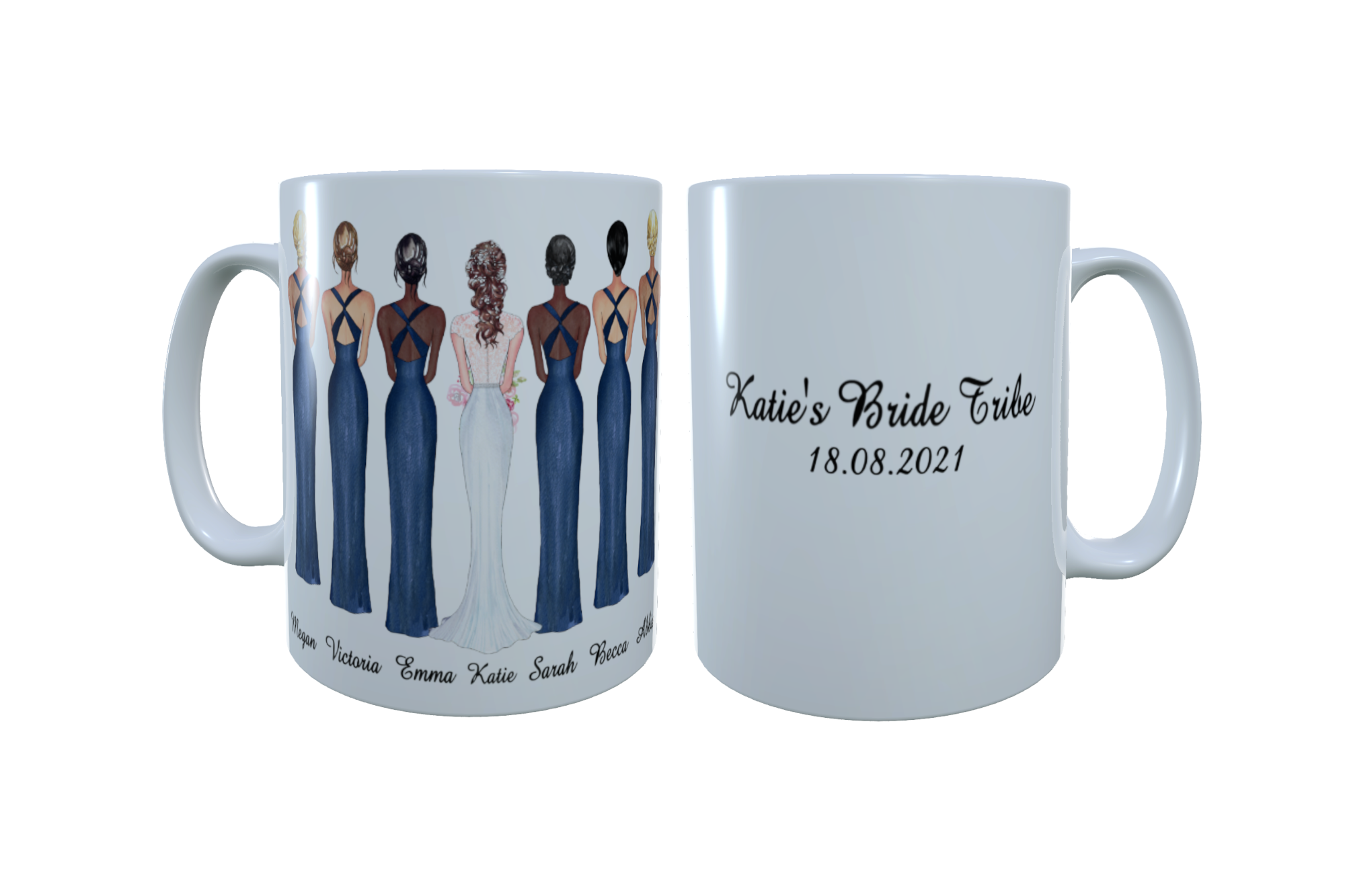 Bride Tribe Personalised Mug, Bride Squad Ceramic Mug - Click Image to Close
